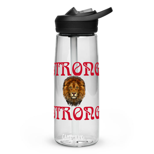 “STRONG” Sports Water Bottle W/Red Font