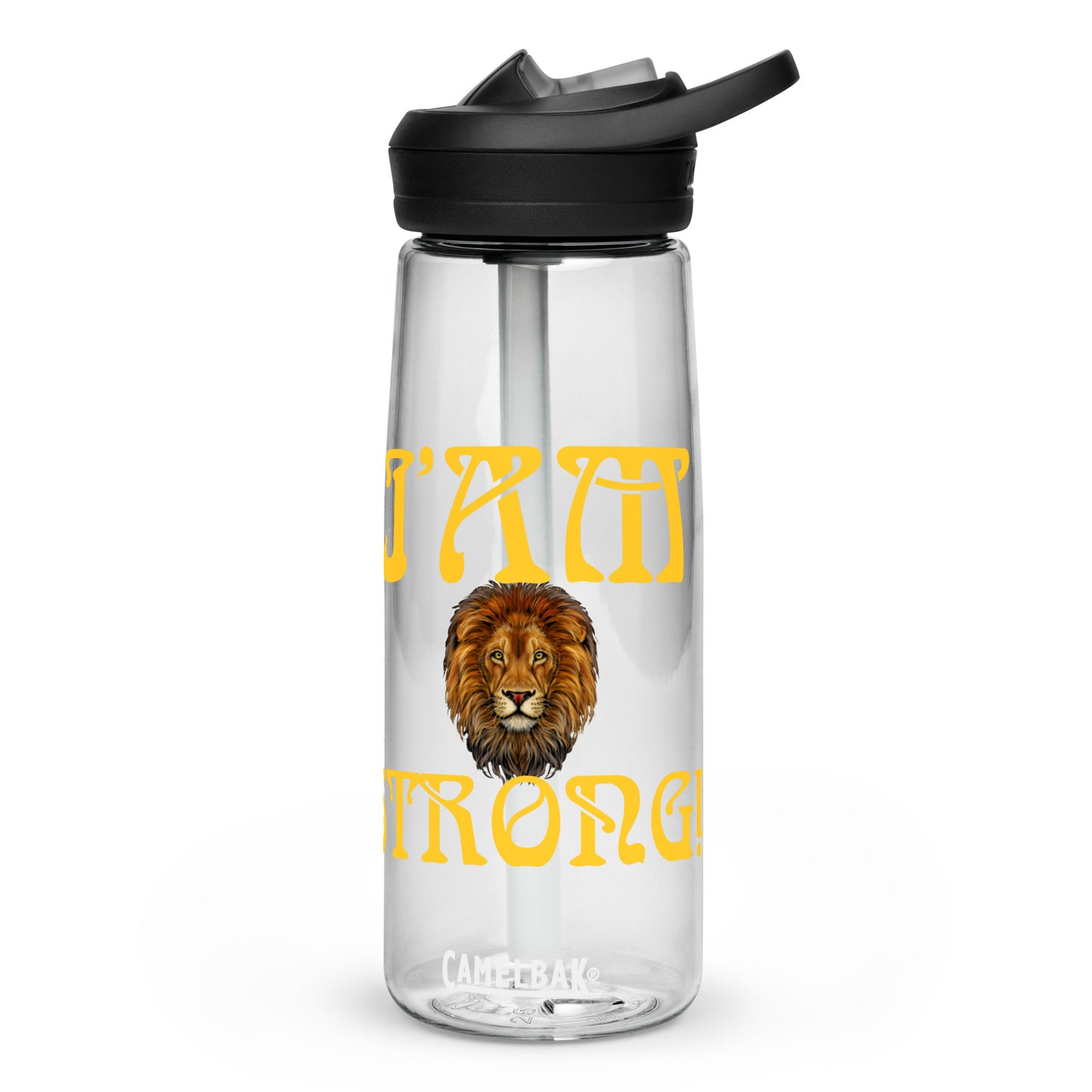 “I’AM STRONG!” Sports Water Bottle W/Yellow Font