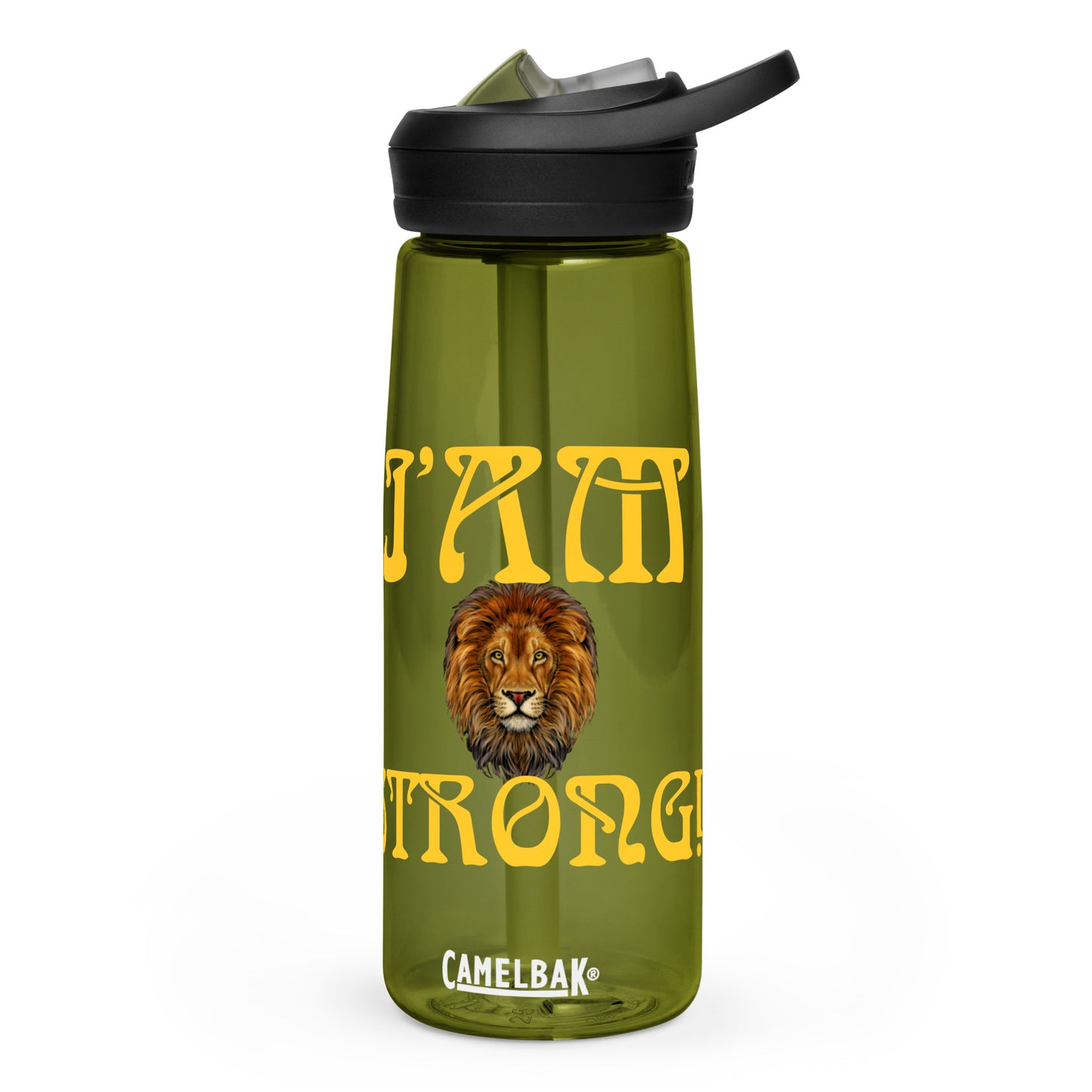 “I’AM STRONG!” Sports Water Bottle W/Yellow Font