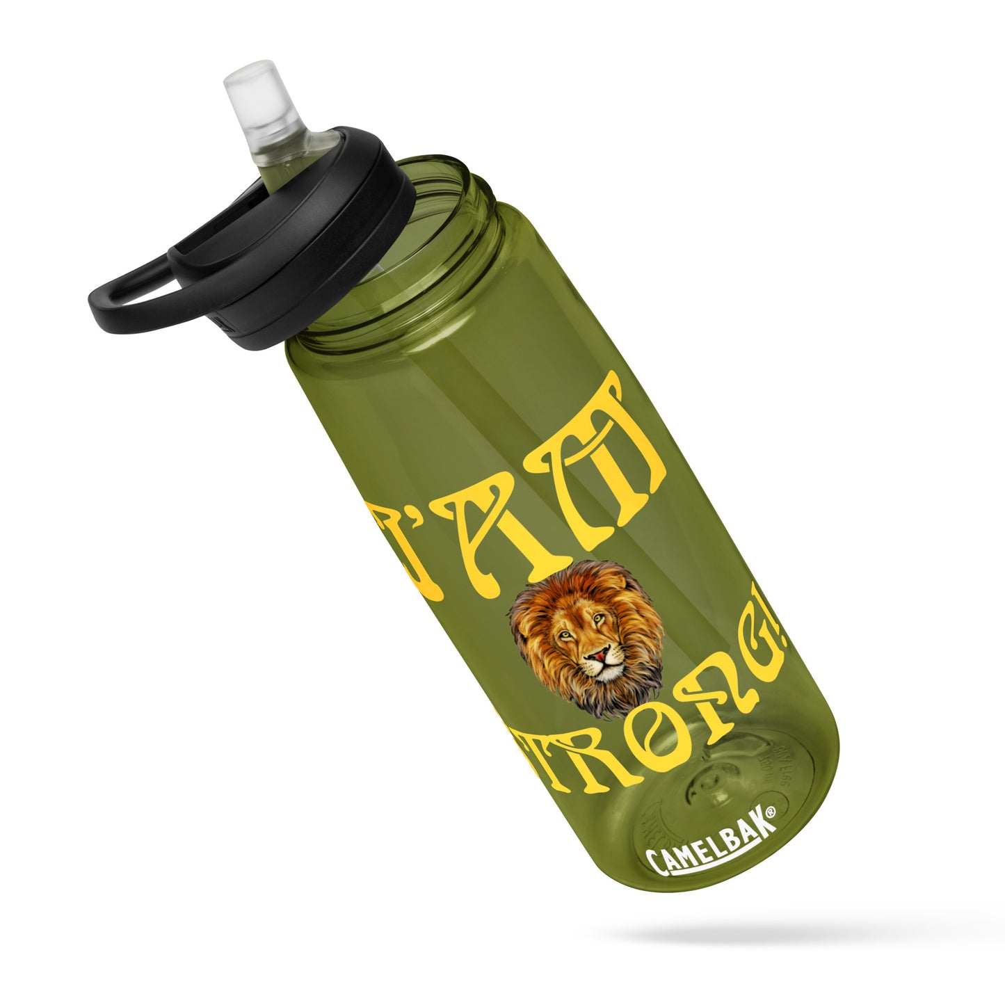 “I’AM STRONG!” Sports Water Bottle W/Yellow Font