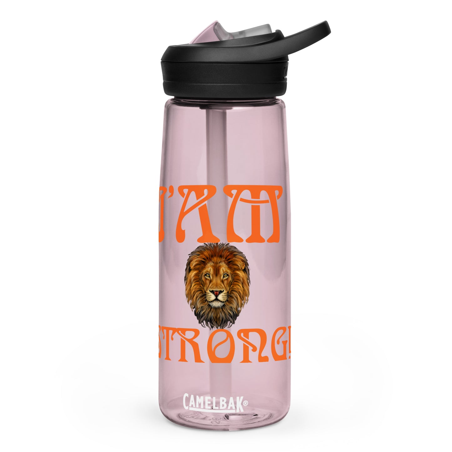“STRONG” Sports Water Bottle W/Orange Font