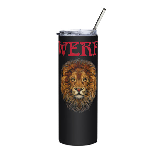 “POWERFUL!”Stainless Steel Tumbler W/Red Font