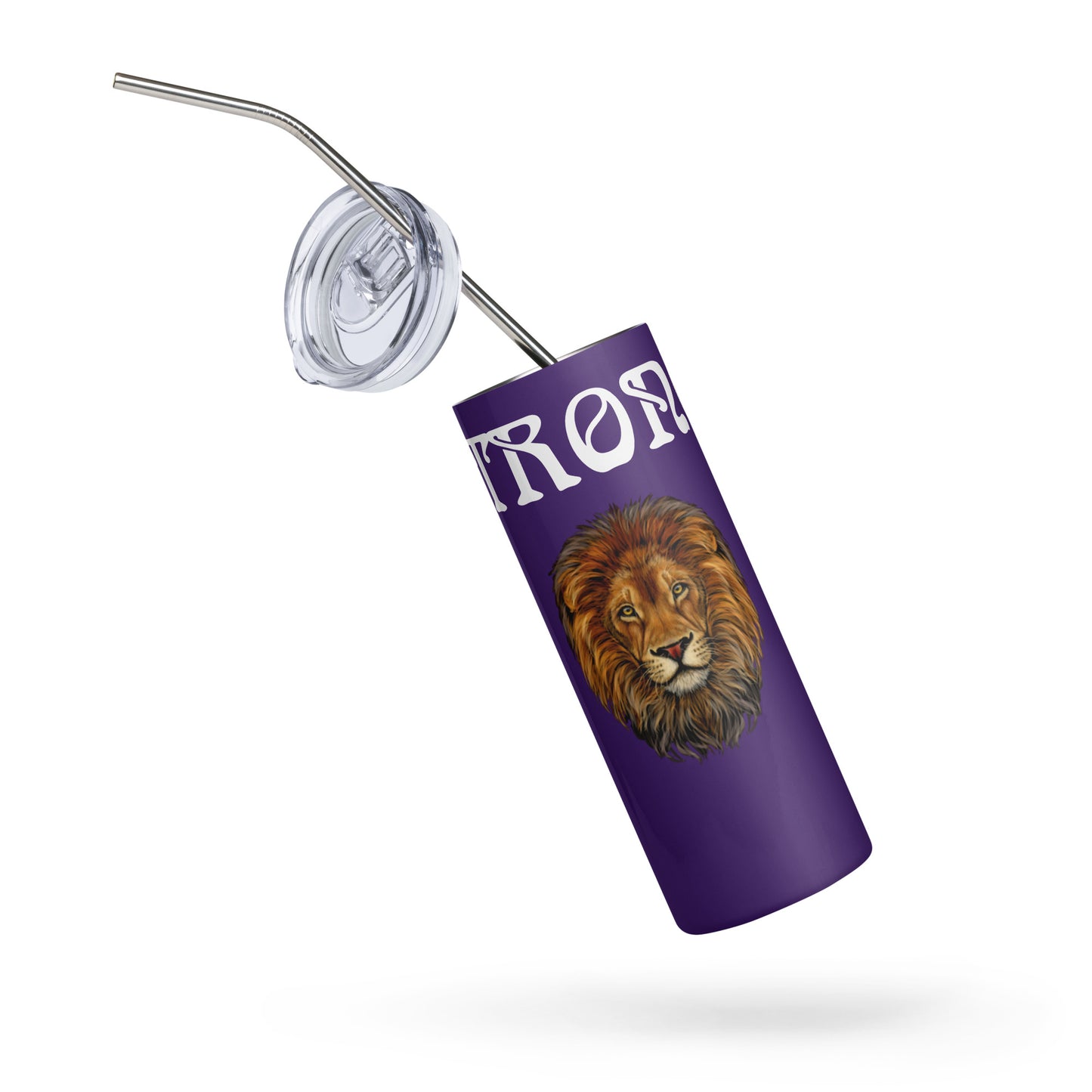 “STRONG”Purple Stainless Steel Tumbler W/White Font