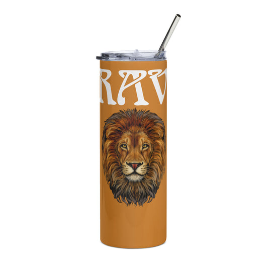 “BRAVE!”Bronze Stainless Steel Tumbler W/White Font