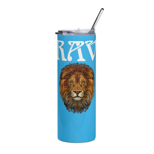 “BRAVE!”SkyBlue Stainless Steel Tumbler W/White Font