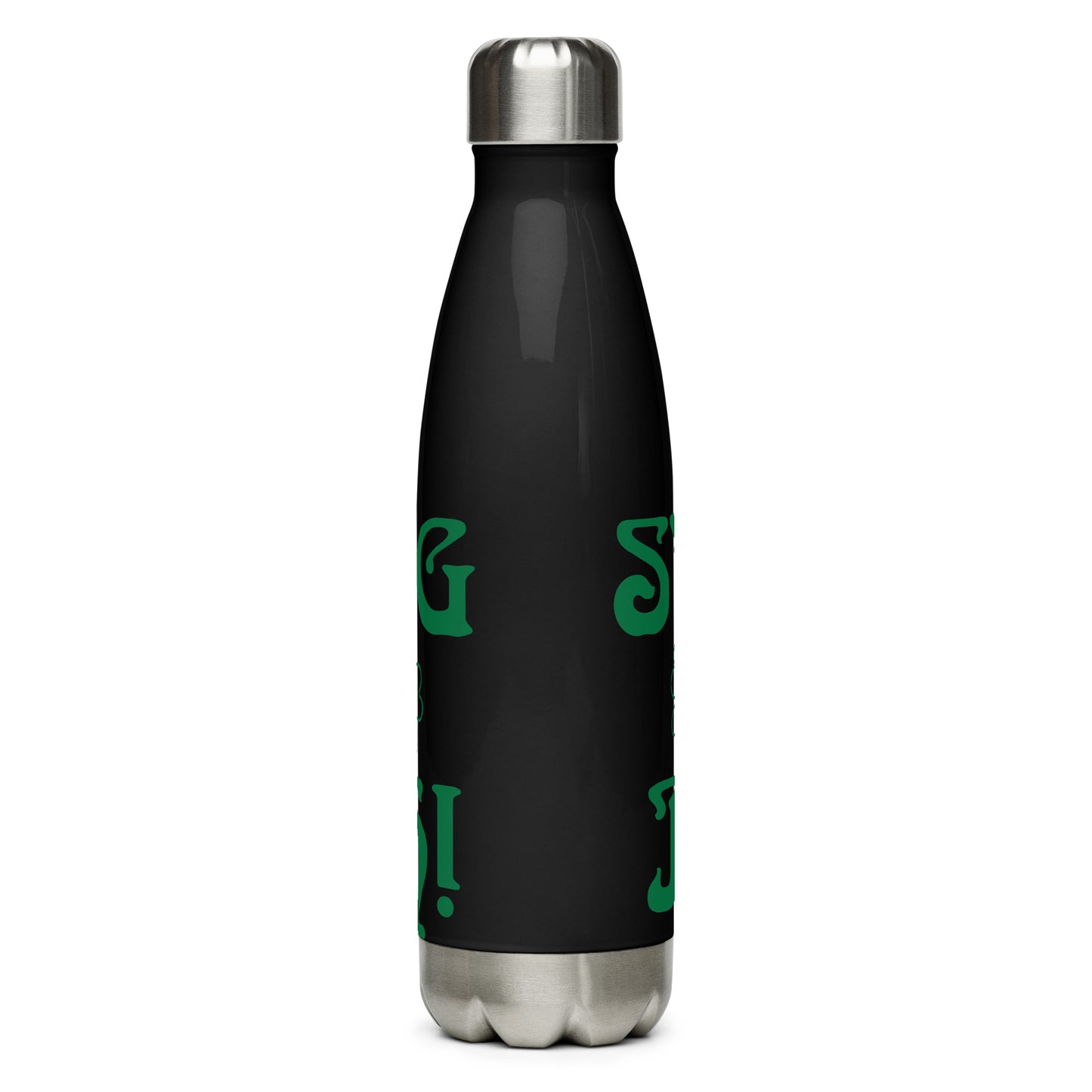 “STRONG & IRISH!”Stainless Steel Water Bottle W/Green Font