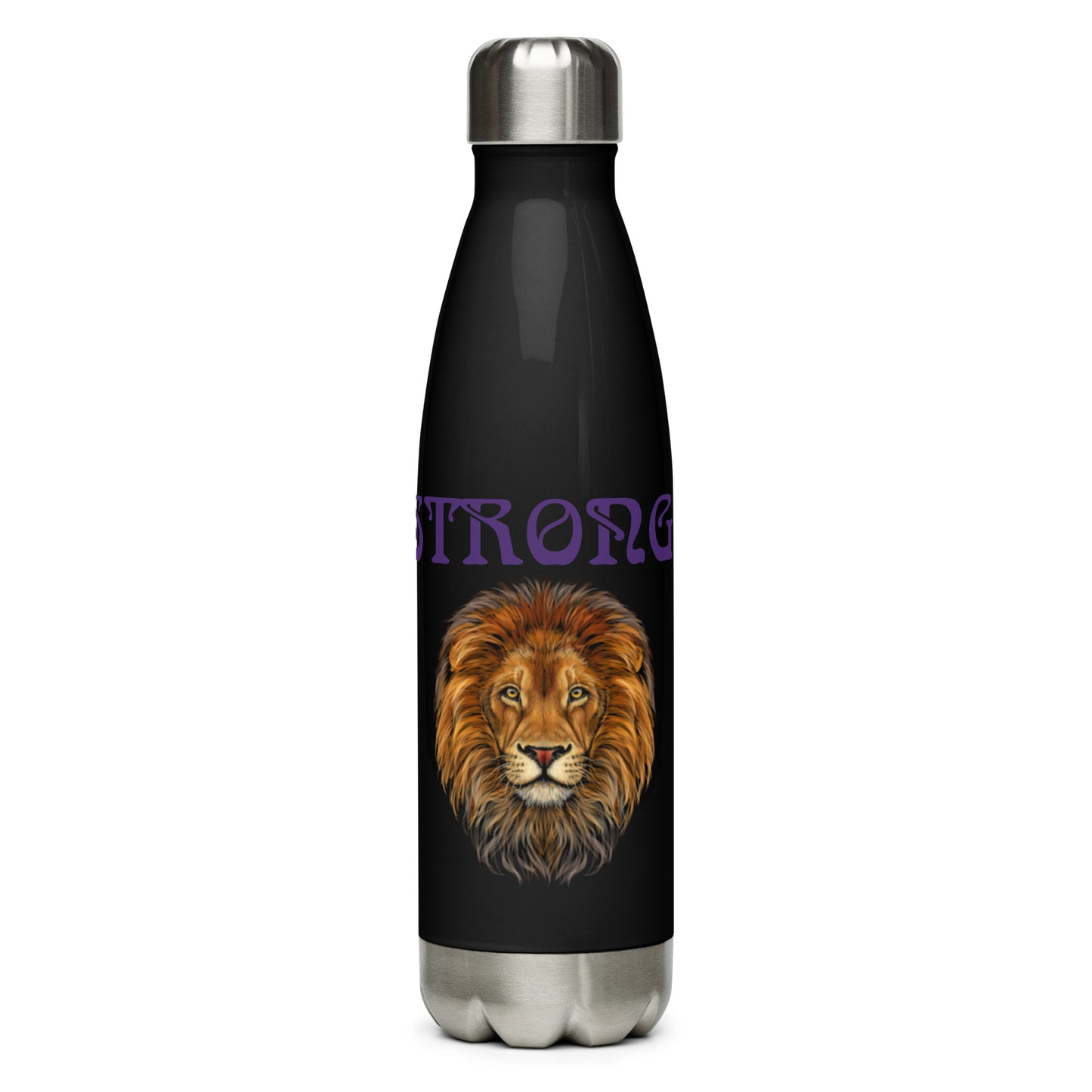 “STRONG”Stainless Steel Water Bottle W/Purple Font