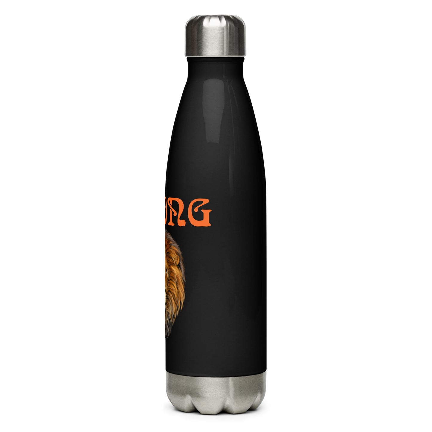 “STRONG”Stainless Steel Water Bottle W/Orange Font