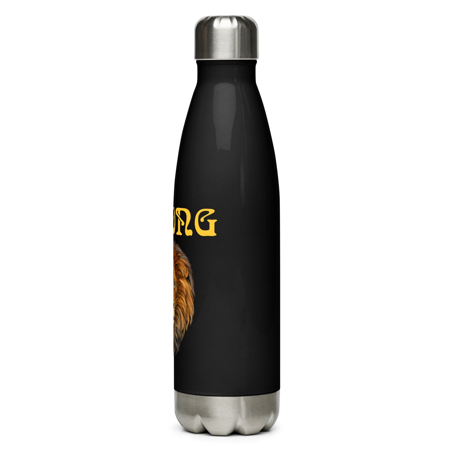 “STRONG”Stainless Steel Water Bottle W/Yellow Font