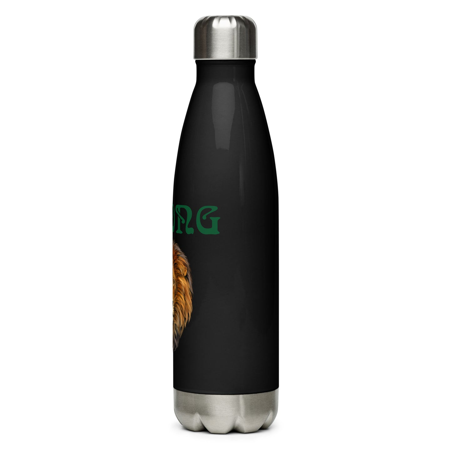 “STRONG”Stainless Steel Water Bottle W/Green Font