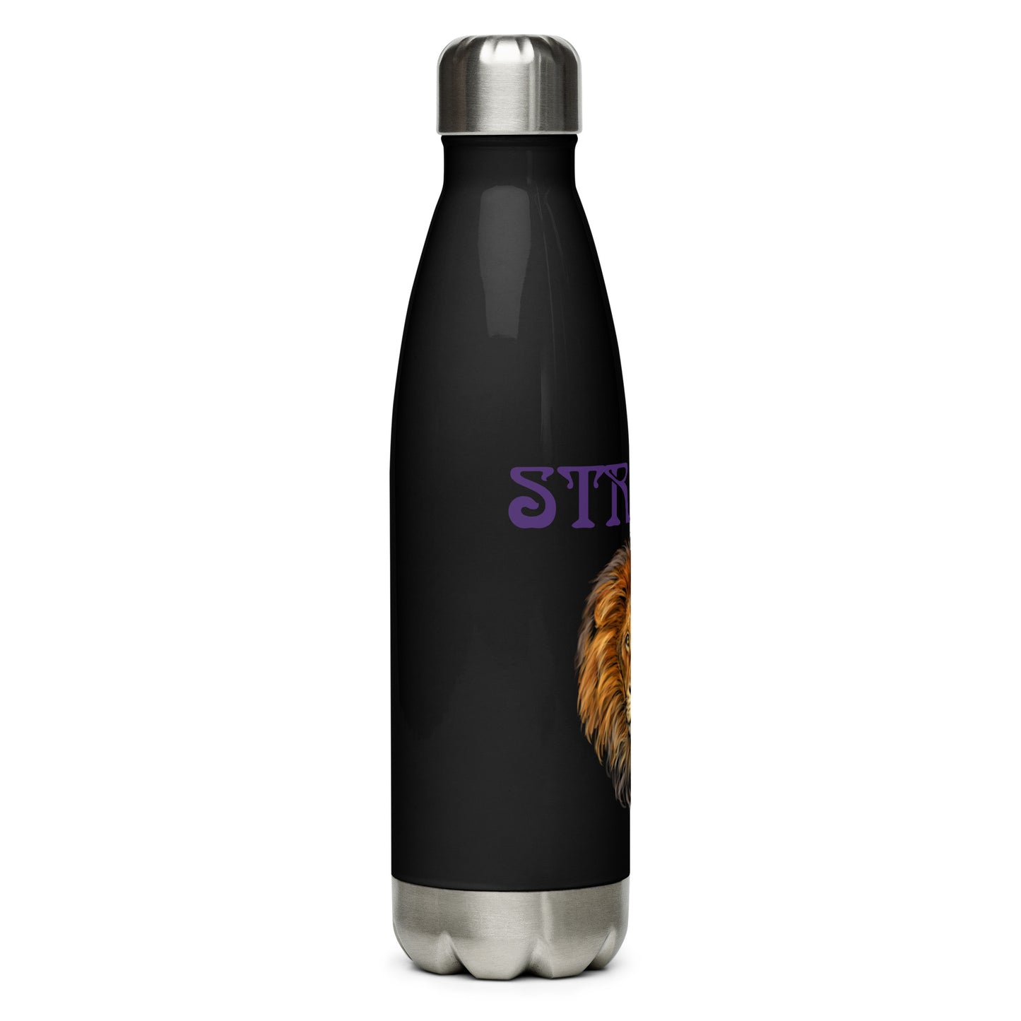 “STRONG”Stainless Steel Water Bottle W/Purple Font