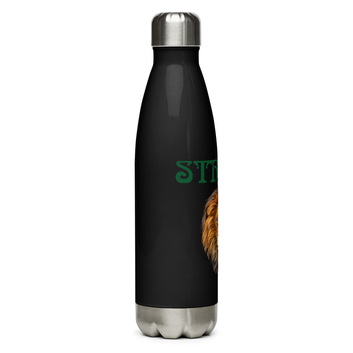 “STRONG”Stainless Steel Water Bottle W/Green Font