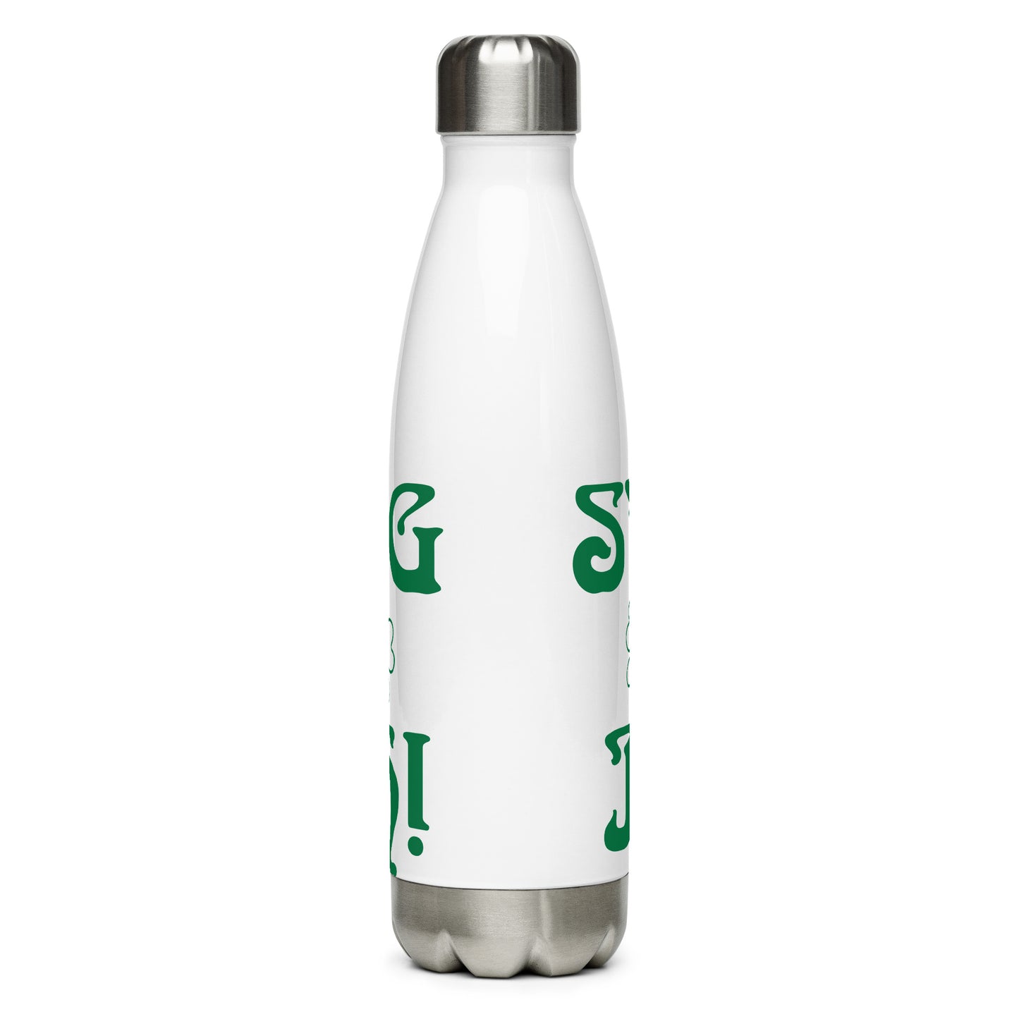 “STRONG & IRISH!”Stainless Steel Water Bottle W/Green Font