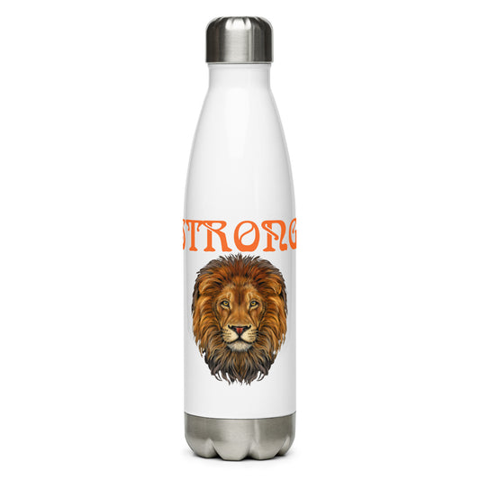 “STRONG”Stainless Steel Water Bottle W/Orange Font