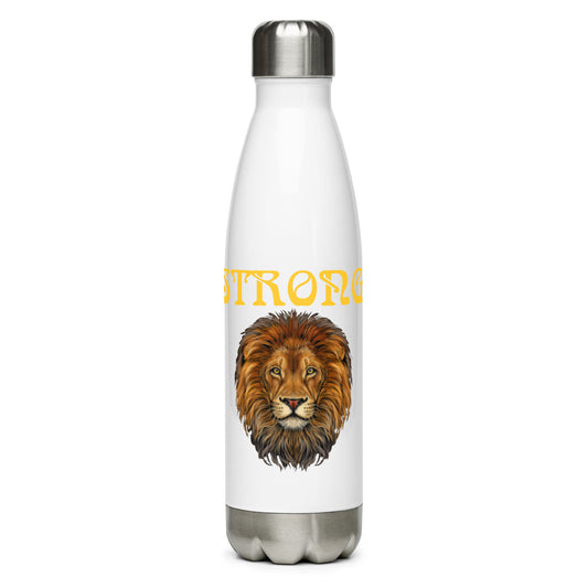 “STRONG”Stainless Steel Water Bottle W/Yellow Font