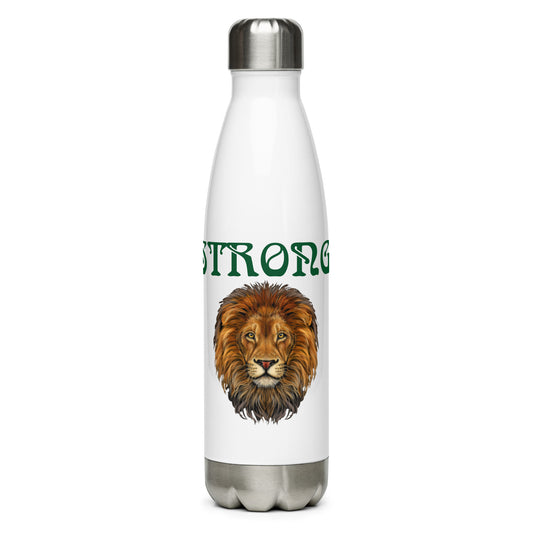 “STRONG”Stainless Steel Water Bottle W/Green Font