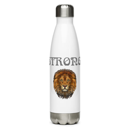 “STRONG”Stainless Steel Water Bottle W/Grey Font