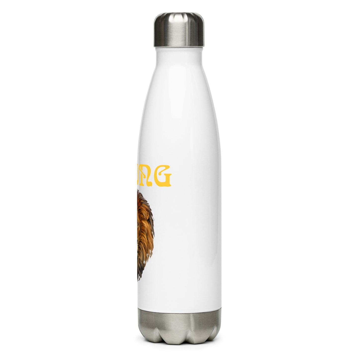 “STRONG”Stainless Steel Water Bottle W/Yellow Font