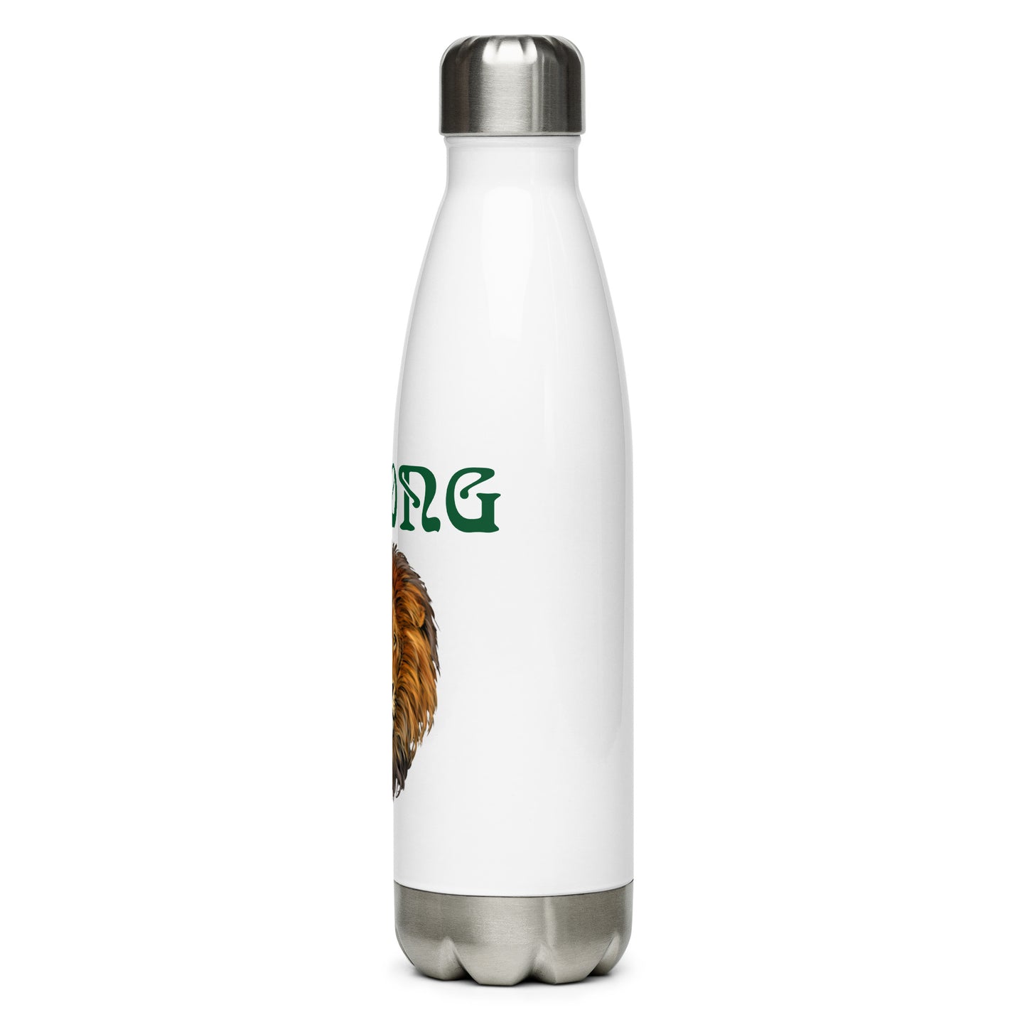 “STRONG”Stainless Steel Water Bottle W/Green Font