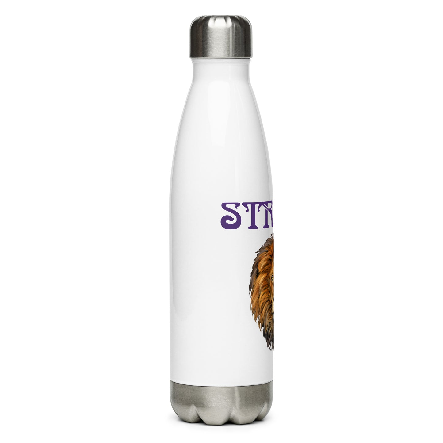 “STRONG”Stainless Steel Water Bottle W/Purple Font