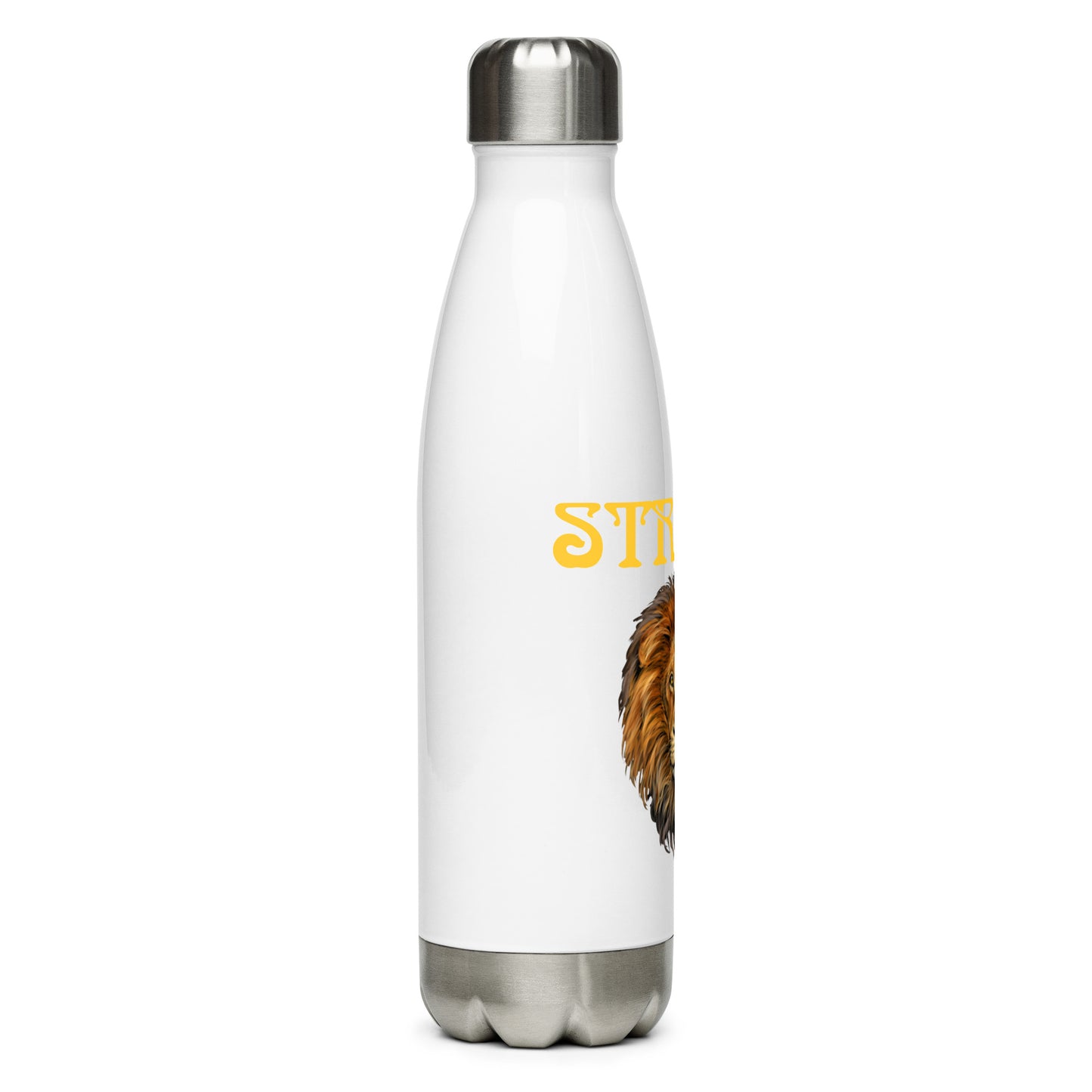 “STRONG”Stainless Steel Water Bottle W/Yellow Font