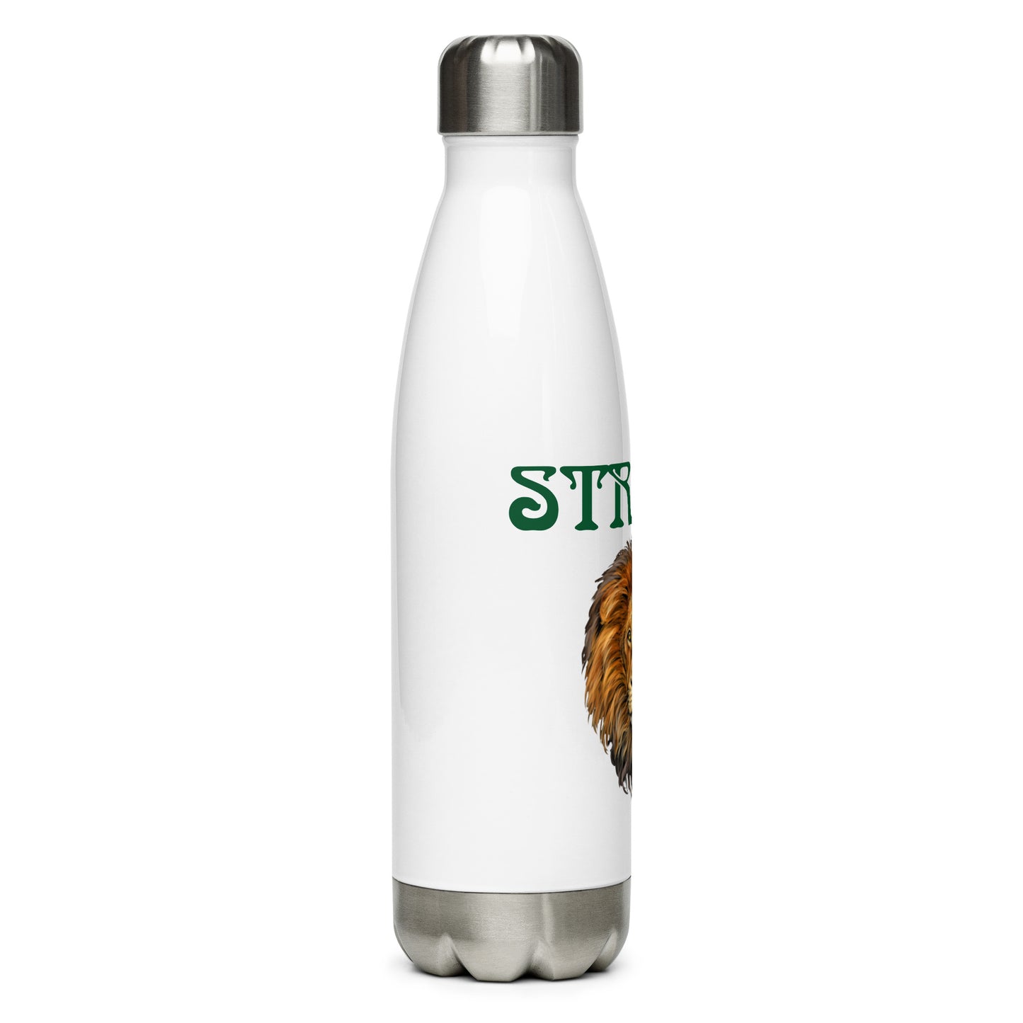 “STRONG”Stainless Steel Water Bottle W/Green Font