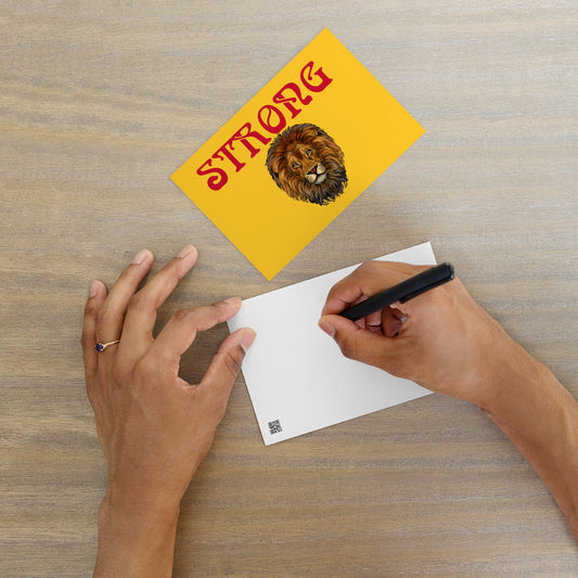 “STRONG”Yellow Standard Postcard W/Red Font