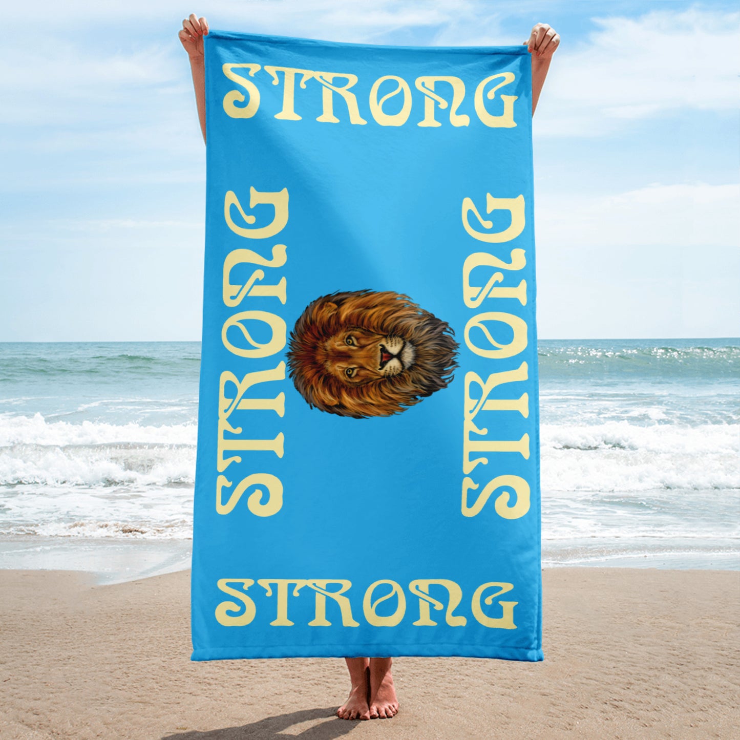 “STRONG”SkyBlue Towel W/Banana Font