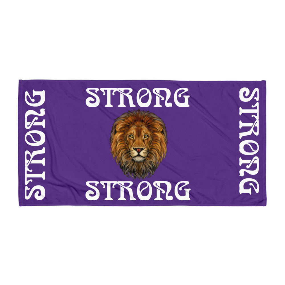 “STRONG”Purple Towel W/White Font