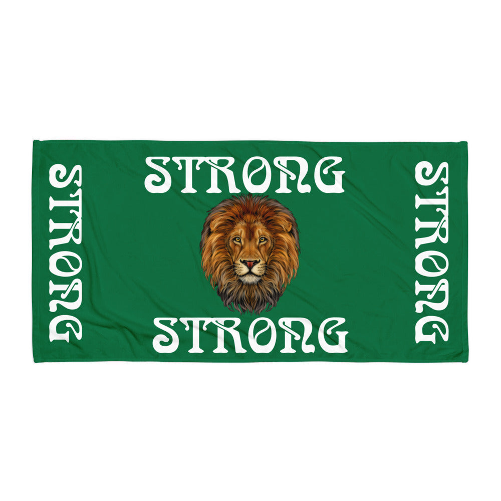 “STRONG”Green Towel W/White Font