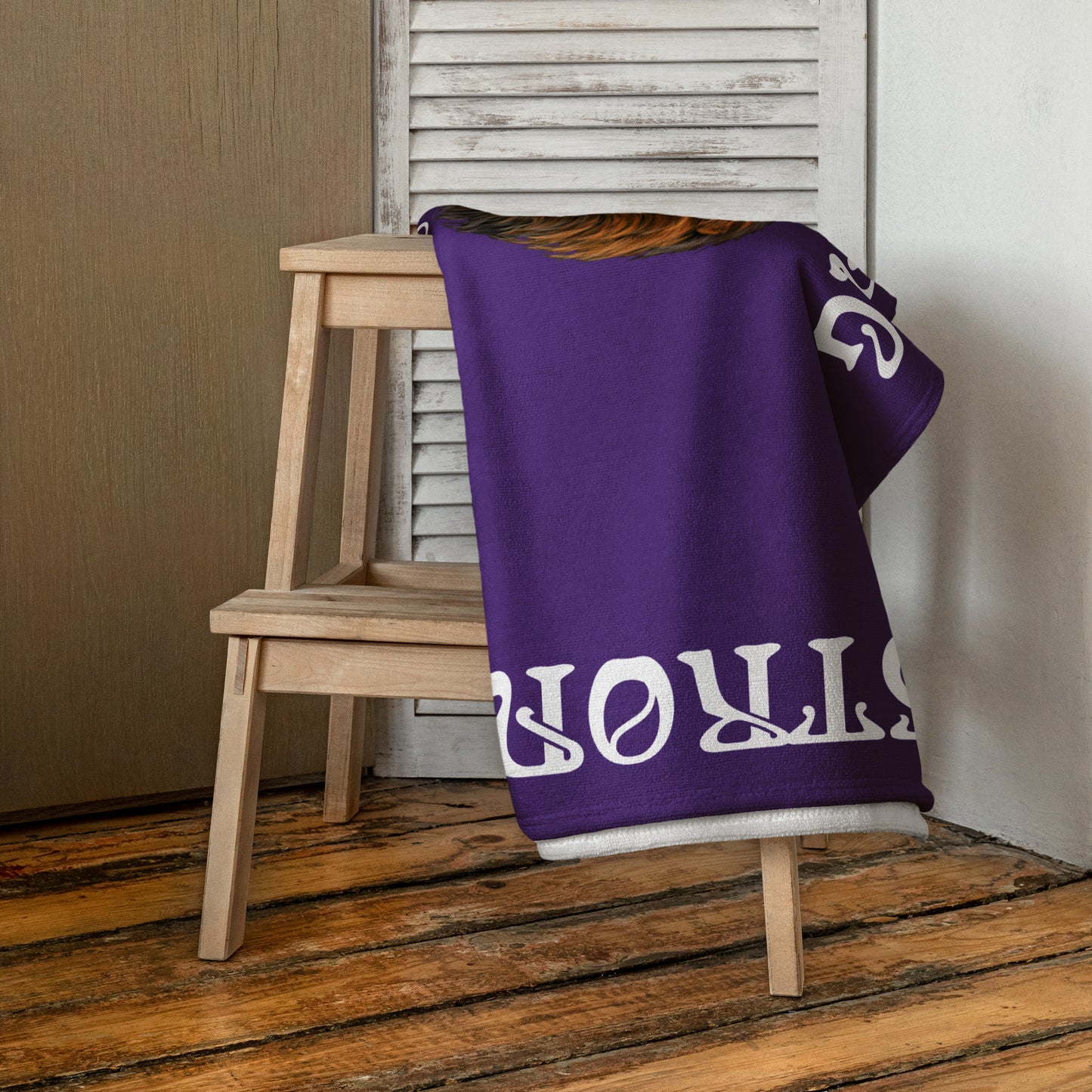 “STRONG”Purple Towel W/White Font