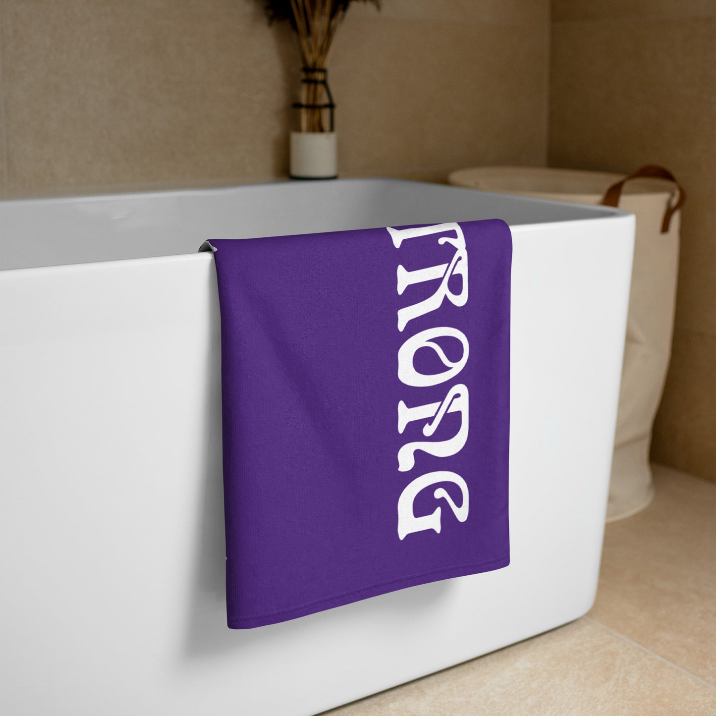 “STRONG”Purple Towel W/White Font