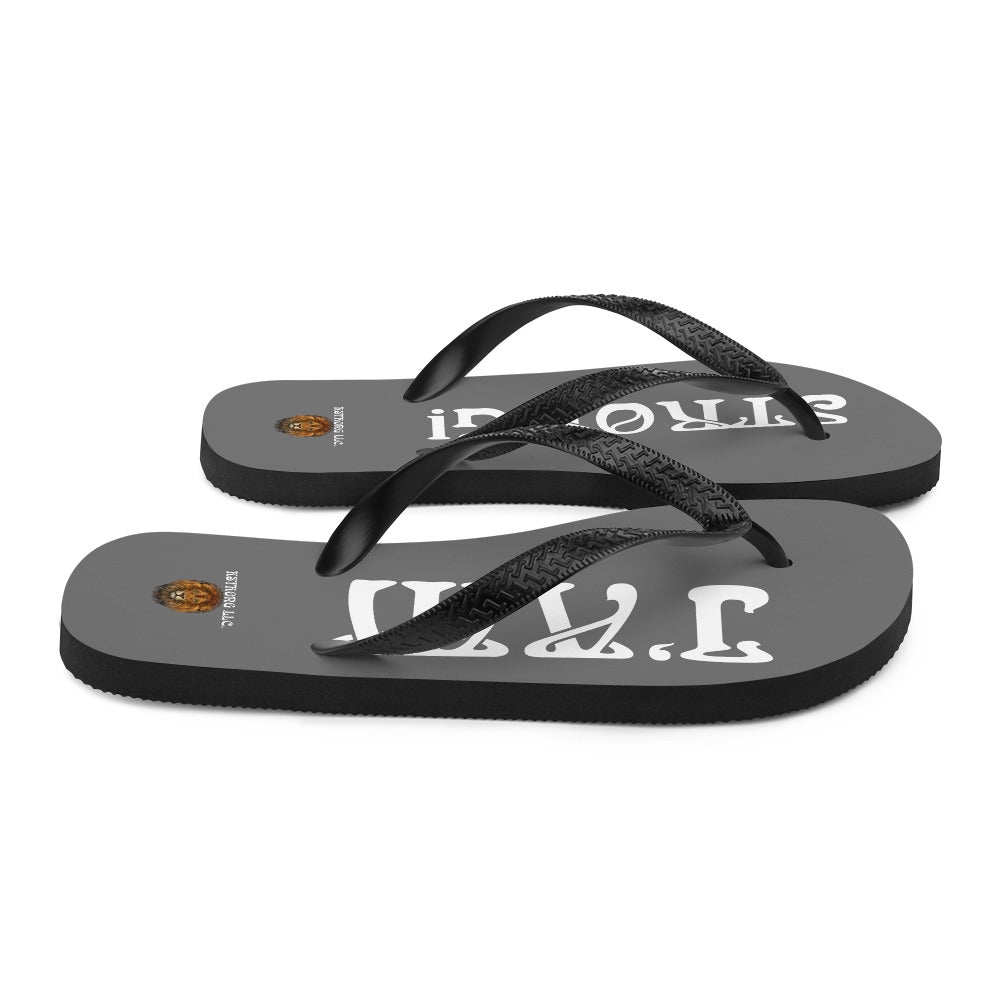 “I’AM STRONG!” Grey Unisex Flip-Flops W/White Font