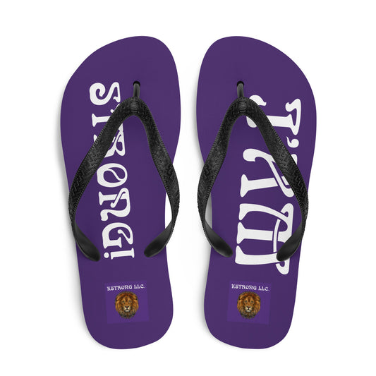 “I’AM STRONG!” Purple Unisex Flip-Flops W/White Font