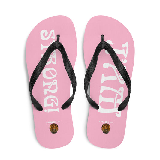 “I’AM STRONG!” Cotton Candy Unisex Flip-Flops W/White Font