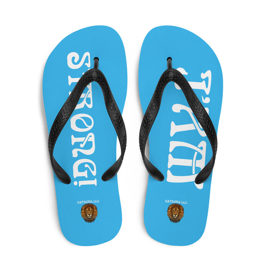“I’AM STRONG!” SkyBlue Unisex Flip-Flops W/White Font