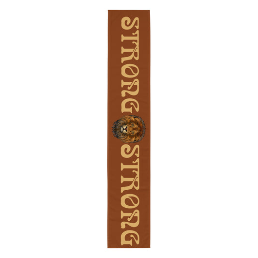 “STRONG”Brown Table Runner W/Fawn Font