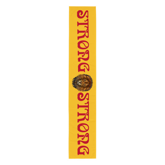 “STRONG”Yellow Table Runner W/Red Font