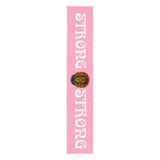 “STRONG”Cotton Candy Table Runner W/White Font