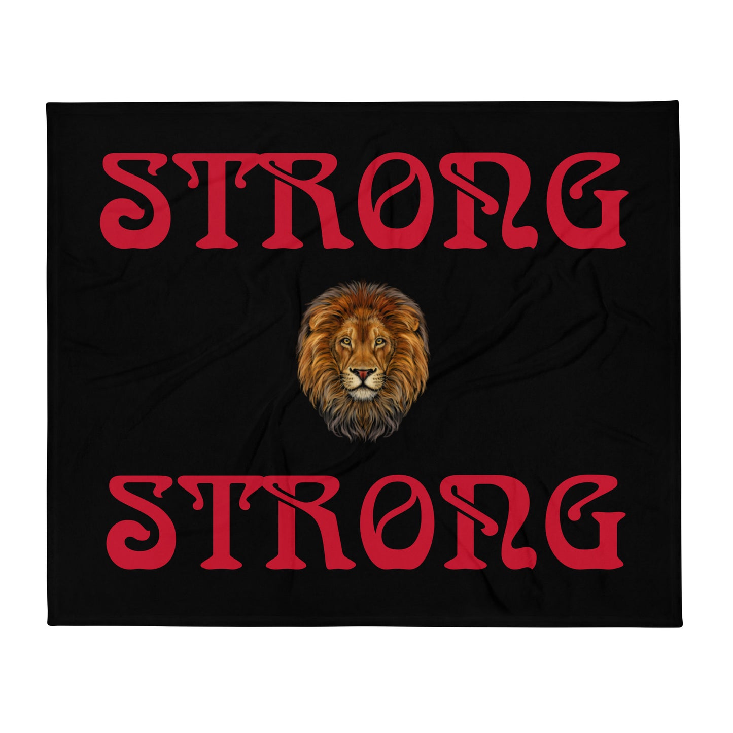 "STRONG"Black Throw Blanket W/Red Font