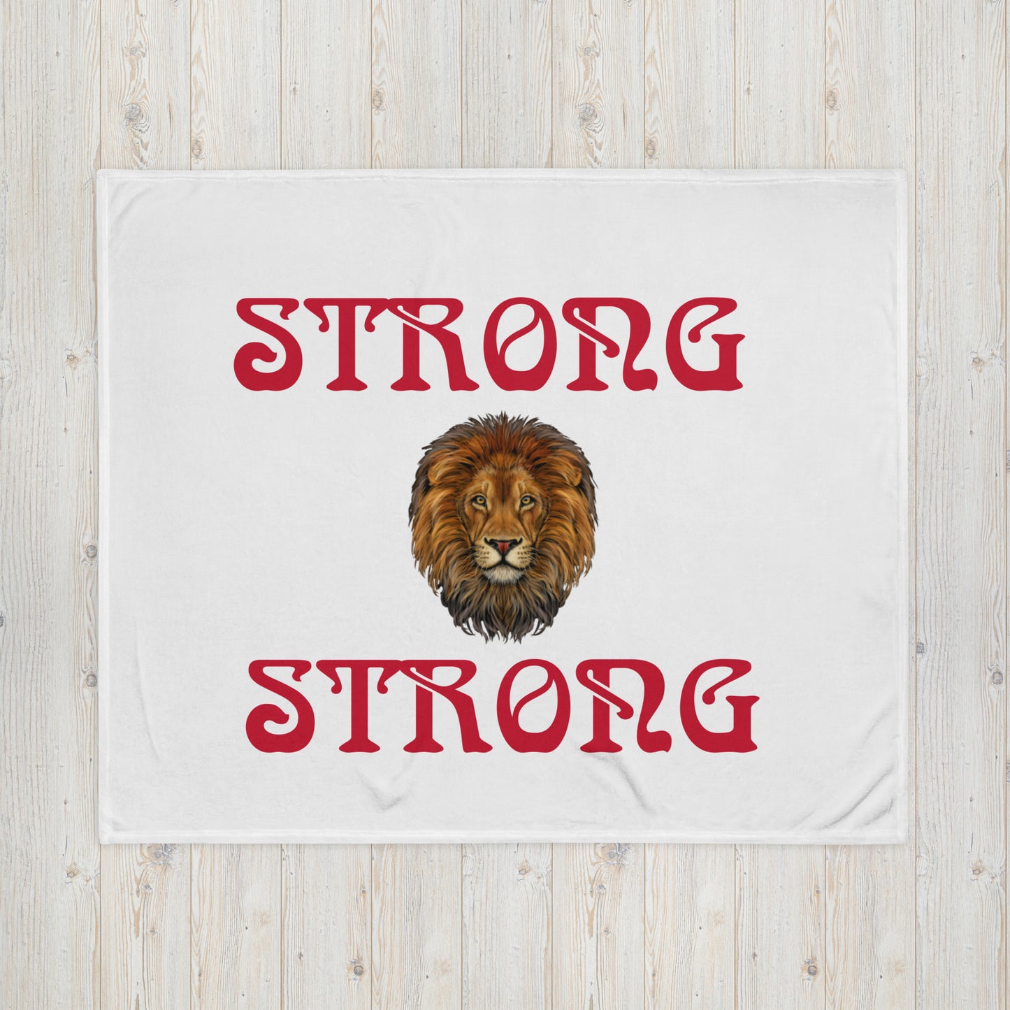 “STRONG”Throw Blanket W/Red Font