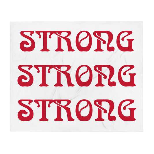 “STRONG”Throw Blanket W/Triple Red Font