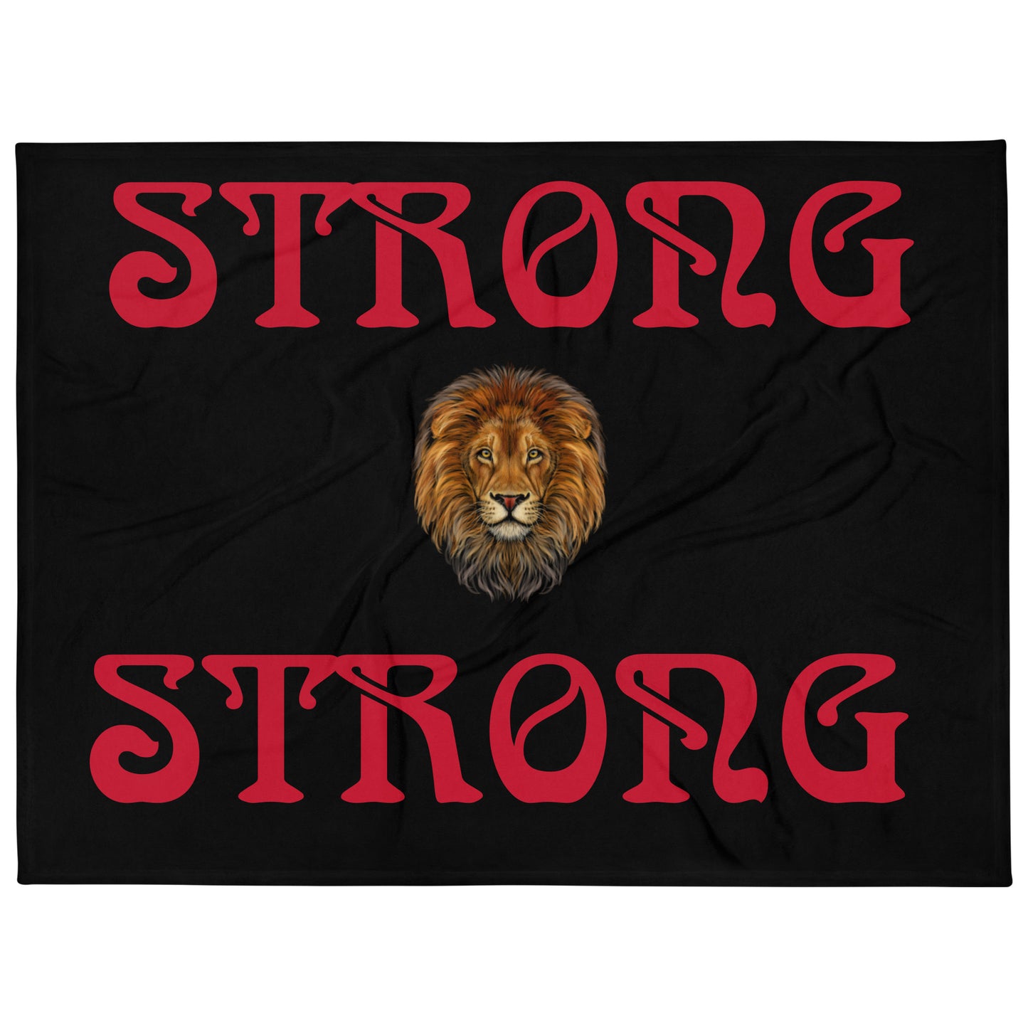 "STRONG"Black Throw Blanket W/Red Font