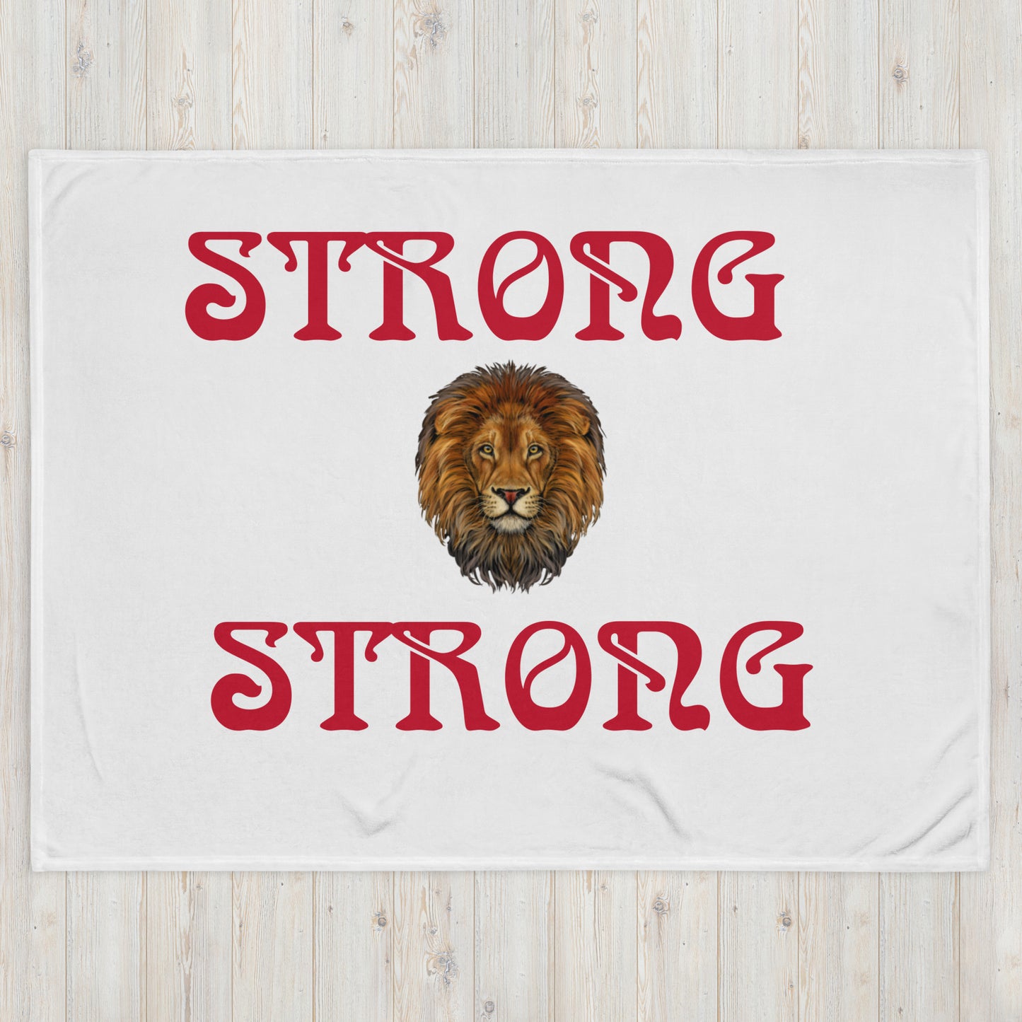 “STRONG”Throw Blanket W/Red Font