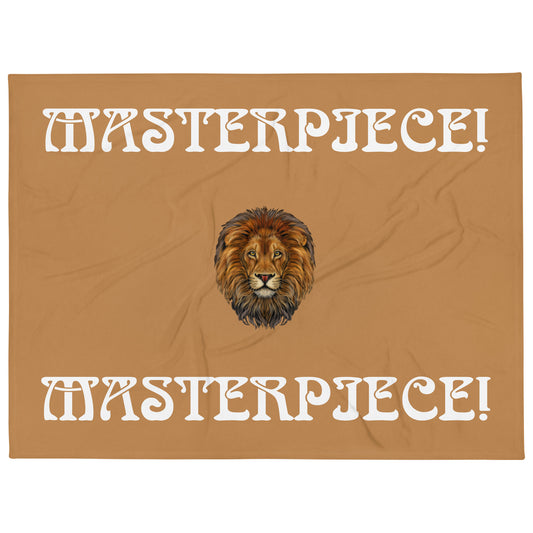 “MASTERPIECE!”Fawn Throw Blanket W/White Font