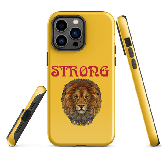 "STRONG"Yellow Tough Case for iPhone® W/Red Font