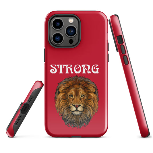 "STRONG"Red Tough Case for iPhone® W/White Font