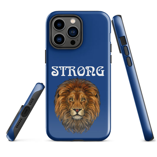 "STRONG"Blue Tough Case for iPhone® W/White Font