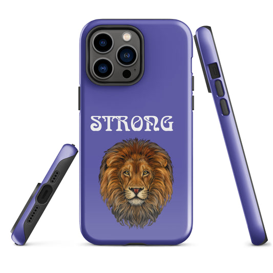 “STRONG”Purple Tough Case For iPhone® W\White Font