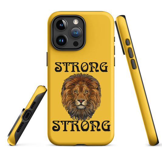 “STRONG”Yellow DoubleView Tough Case for iPhone® W/Black Font